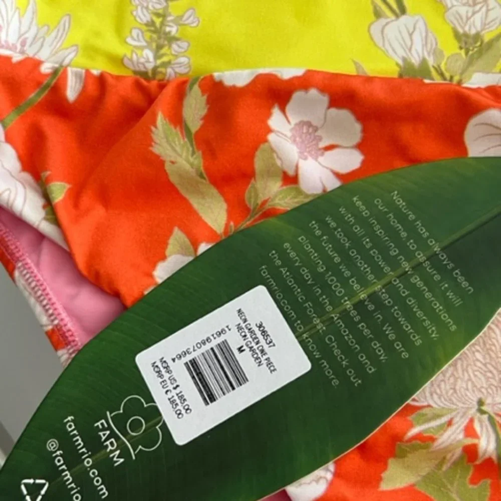 FARM RIO Neon Garden Cut Out One Piece Swimsuit - Picture 7 of 7